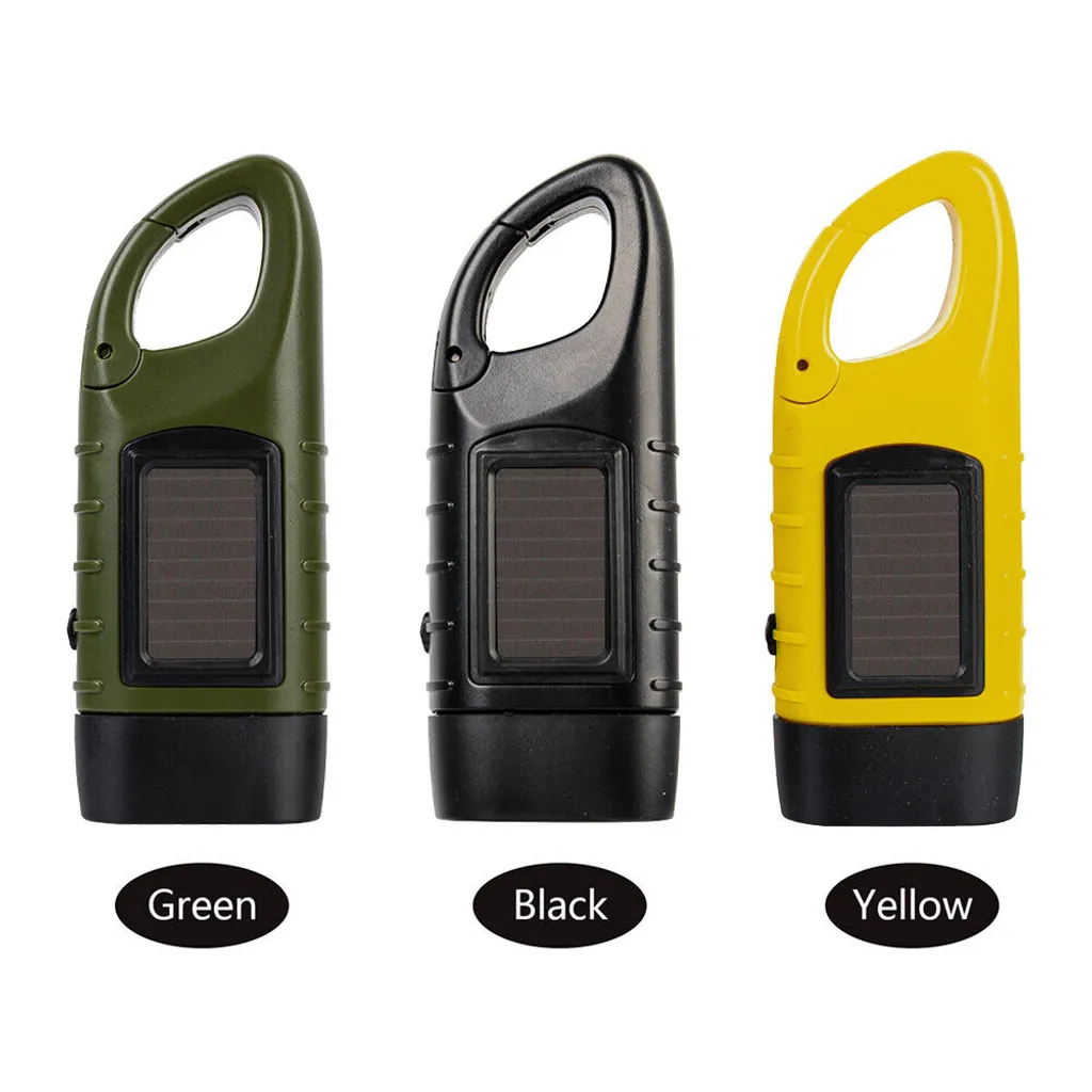 Handkurbel Solar Dynamo Taschenlampe Licht Outdoor Reise Notfall LED Taschenlampe, Schwarz – Bild 2