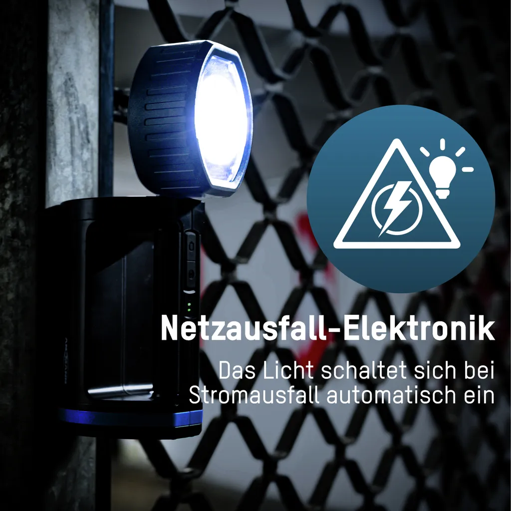 ANSMANN Akku LED Handscheinwerfer Aufladbar - Mit 3 Modi (100%, 30%, Blinken)