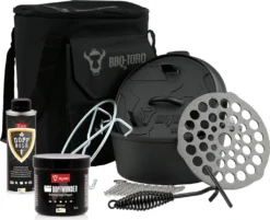 BBQ-Toro 8-teiliges Dutch Oven Starterset Mit 4,2 Liter DO Und Zubehör