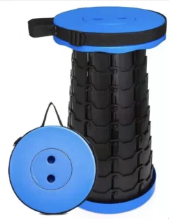 RHP Klapphocker Faltbar & Höhenverstellbar I Tragbarer Hocker Für Garten & Outdoor – Klappstuhl Campinghocker Campingstuhl Outdoorstuhl – Für Camping Reisen Angeln Grillen (Blau)