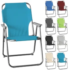 Wohaga Campingstuhl, Klappbarer Gartenstuhl, Farbe:Blau