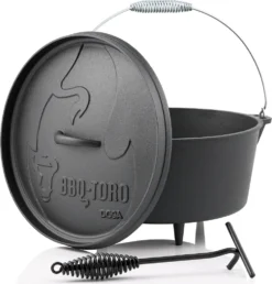 BBQ-Toro Dutch Oven DO9A, 7,2 L Alpha Gusseisen Kochtopf, Gusstopf