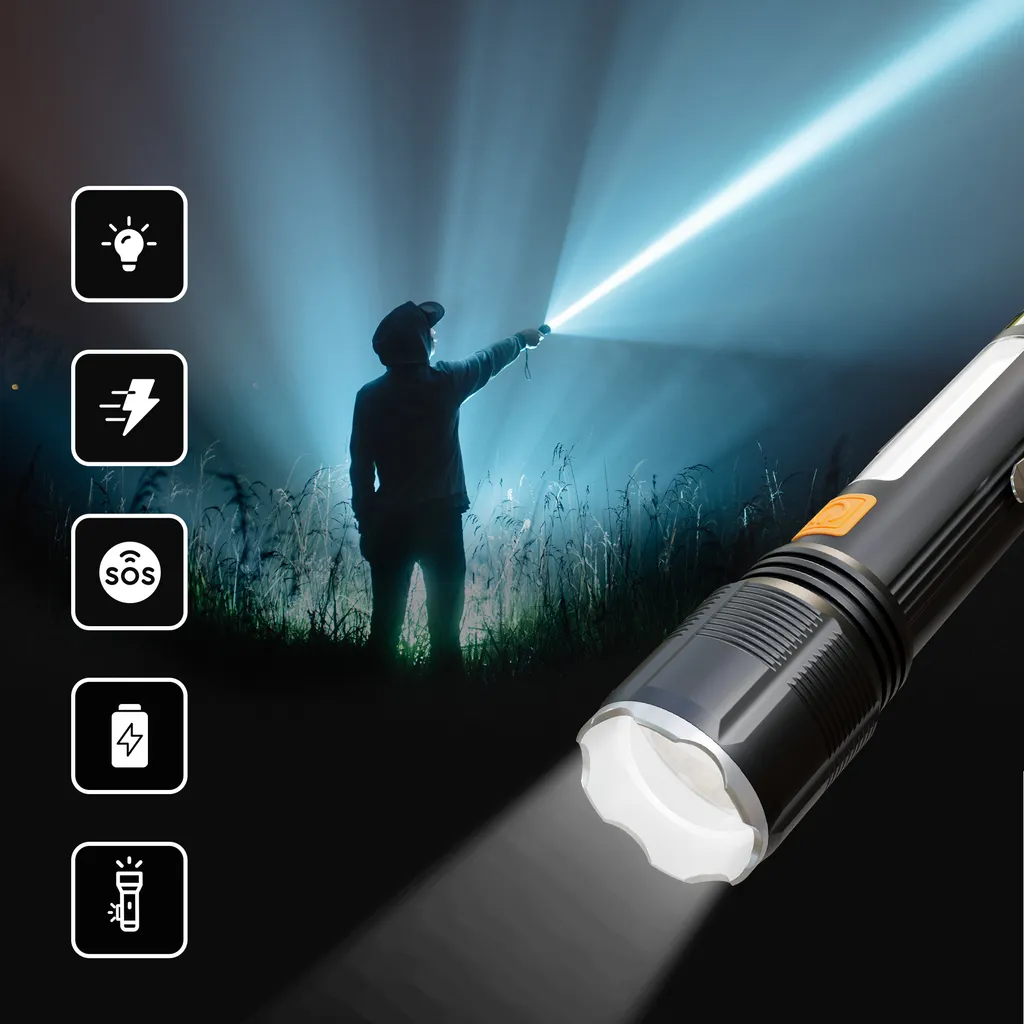 EFL-1138 Wili LED-Taschenlampe Mit Integrierter Wiederaufladbarer Batterie 700lm Extralink