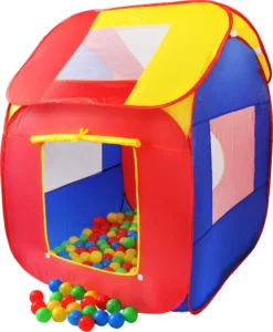KIDUKU® Spielzelt + 200 Bälle + Tasche Kinderzelt Bällebad Haus Kinderspielzelt