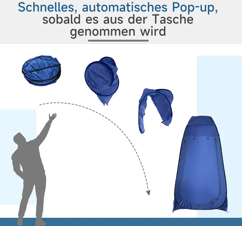Outsunny Pop Up Toilettenzelt Mobiles Camping Duschzelt Umkleidezelt Mit Innentasche Duschkabine Umkleidekabine Wasserfest Polyester Dunkelblau 120 X 120 X 190 Cm 8 Outsunny Pop Up Toilettenzelt Mobiles Camping Duschzelt Umkleidezelt Mit Innentasche Duschkabine Umkleidekabine Wasserfest Polyester Dunkelblau 120 X 120 X 190 Cm – Bild 6