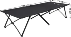 SONGMICS Campingbett Schwarz Oxford-Gewebe XL 206 X 75 X 45 Cm Bis 260 Kg Belastbar Feldbett Stahl Gartenliege Sonnenliege GCB25H -Campingbedarf Geschäft f6a978f497114bde1f872c2ddf38be1f