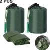 Notfall Überleben Schlafsack,Survival Biwaksack Erste Hilfe Rettungsdecken Wasserdicht Notfalldecke Warm Tube Zelt Ultraleicht Hitzeabweisend Kälteschutz Rettungszelt Für Outdoor(Grün)