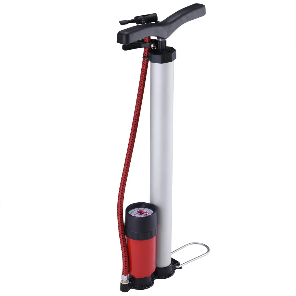 Monzana Standluftpumpe Inkl 3 Zusatzadapter 60/100 Cm Schlauch Luftpumpe Bis 7 Bar Für Fahrrad Auto Luftmatratze Motorrad , Model:7 Bar – Bild 2