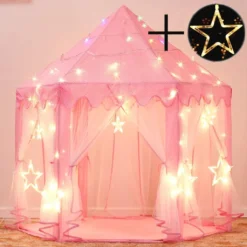 Kinderspielzelt Mädchen Prinzessin Zelt Innen & Draussen Castle Spielzelt Kinder Schloss Zelt - Weihnachten, Geburtstag Geschenk Für Kinder ( Rosa )