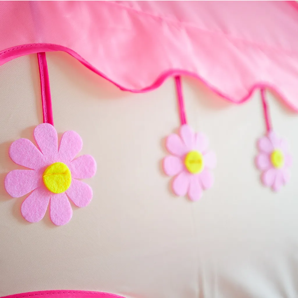 Kinderspielzelt Blühende Blumen Kinderzelt,Spielzelt Prinzessin Traum Schloss Burg Haus Für Mädchen, Im Kinderzimmer, Indoor/innen/außen/draußen,(Pink + Gelb) – Bild 7