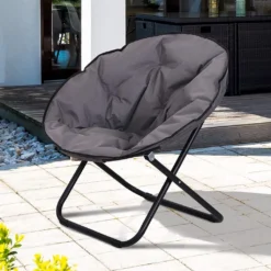 Outsunny Klappstuhl Klappsessel Campingstuhl Gartenstuhl Polstersessel Lounge Sessel Faltbar Metall + Oxfordstoff Grau 80 X 80 X 75 Cm -Campingbedarf Geschäft f8985621b08ce0bc5c88f65772effa1f