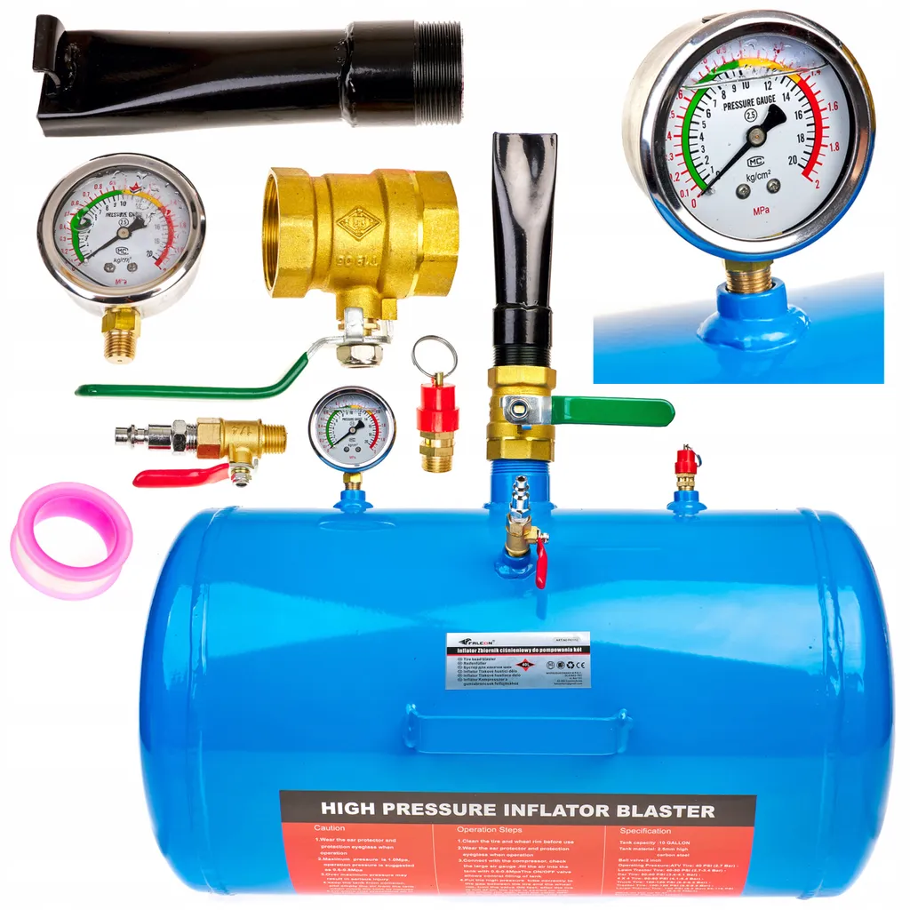 Falcon Reifenfüller Befüllhilfe Reifen Luft Air Booster Kanone Schockfüller 40 L Liter