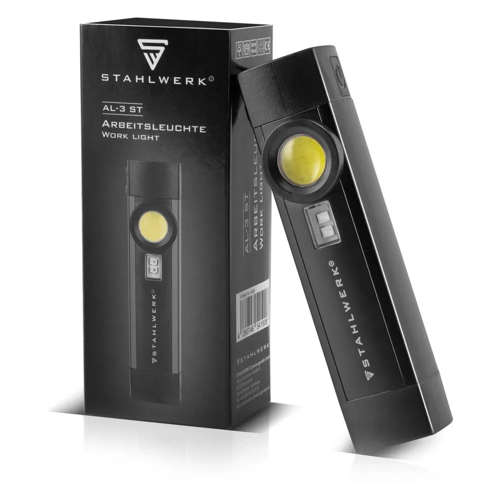 STAHLWERK LED Arbeitsleuchte 5 W Taschenlampe Werkstattlampe Mit 4 Leucht-Modi UV-Licht Akku USB – Bild 6