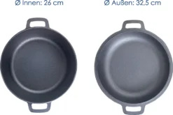Hanseküche Gusseisen Topf – Bereits Eingebrannter Topf Zum Brot Backen Mit Ø 26 Cm – Hochwertiges 2in1 Set -Campingbedarf Geschäft f9e00394ecc3e28eeb4ad822d92229fa