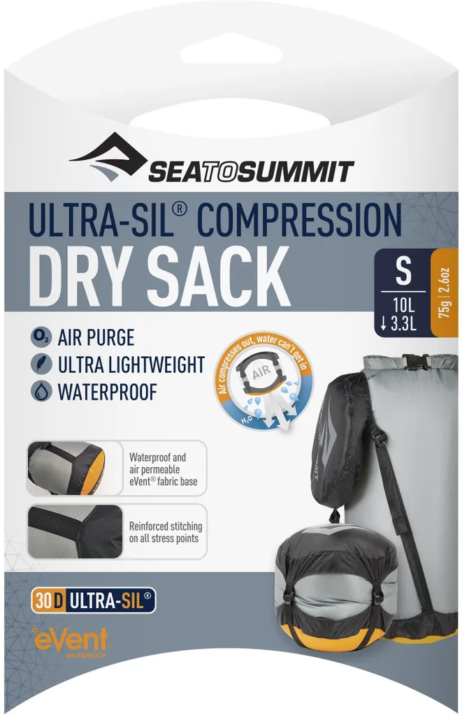 Sea To Summit - EVent Ultra-Sil Compression Dry Sack, Größe:S 10L - ø 18cm X 40cm - 75g - Komprimierbar Auf 3.3L – Bild 3