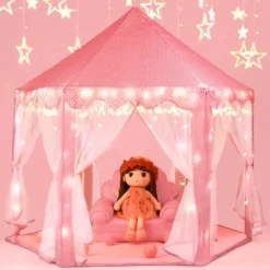 Kinderspielzelt Mädchen Prinzessin Zelt Innen & Draussen Castle Spielzelt Kinder Schloss Zelt - Weihnachten, Geburtstag Geschenk Für Kinder ( Rosa ) -Campingbedarf Geschäft fe79307dac029da9ab23db51d4f56b7d